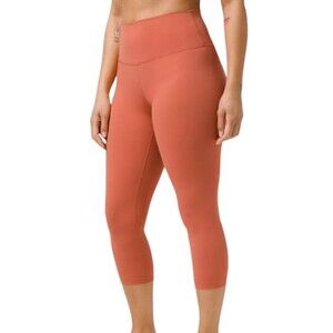 Lululemon Align Leggings Crop High Rise Orange Rust Pumpkin‎ Pocket 10